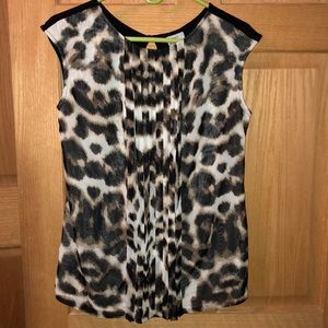 Leopard Print Sleeveless Blouse